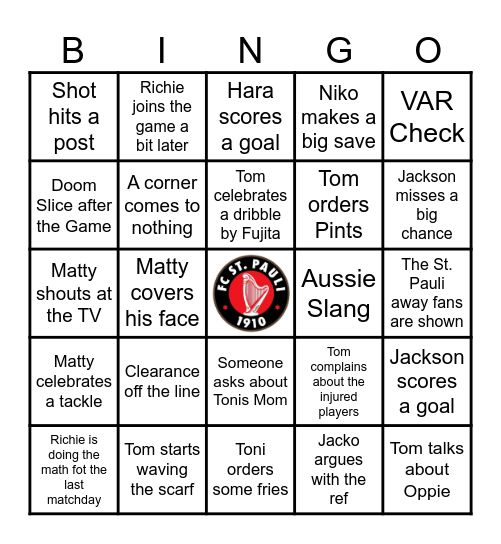 St. Pauli - Dublin Bingo Card