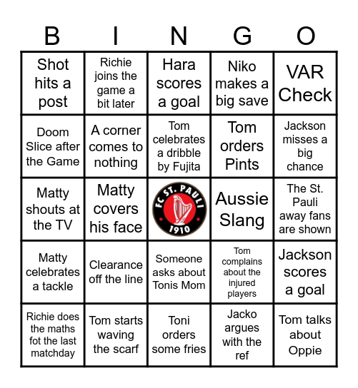 St. Pauli - Dublin Bingo Card