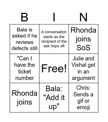 SoS Bingo Card