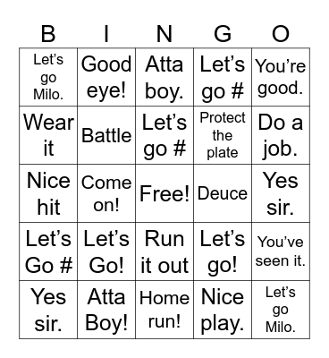 New Deal Baseball Bingo Card