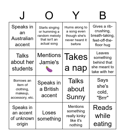 Joy's Bach Bingo! Bingo Card