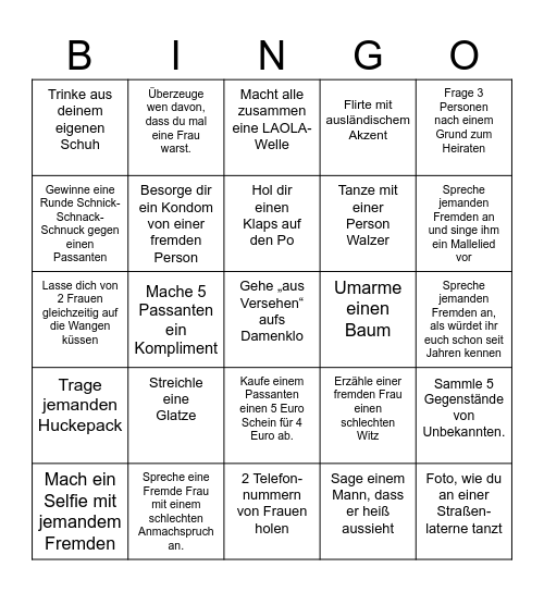 JGA Heiko Bingo Card