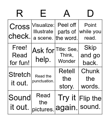 Reader's Bingo Card