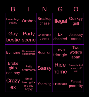 Filmo bingo Card