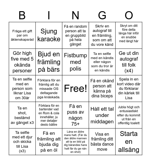 Axel - Bingo Card