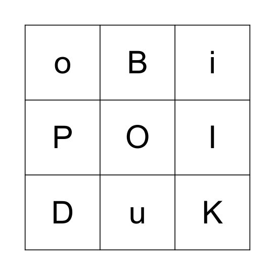 Les voyelles Bingo Card