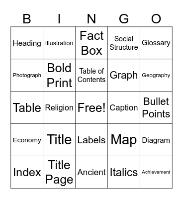 Ancient Civilizations Bingo Card