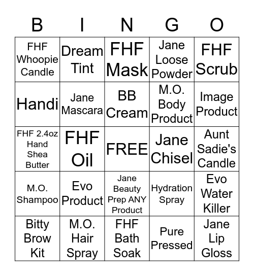 Nails Bingo Card