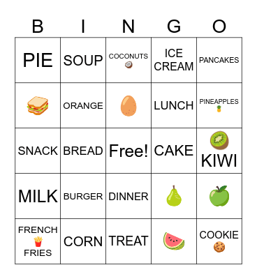 What do you want for Breakfast? Bingo Card