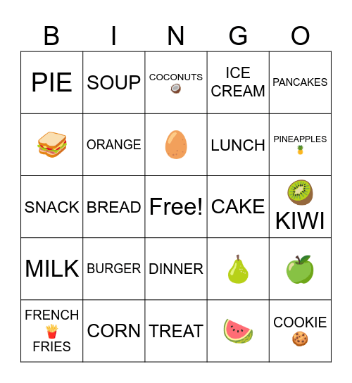 What do you want for Breakfast? Bingo Card