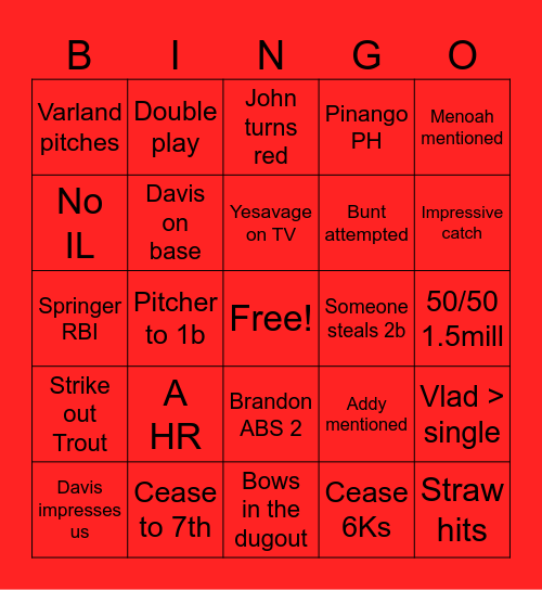Bingo is good luck Bingo Card