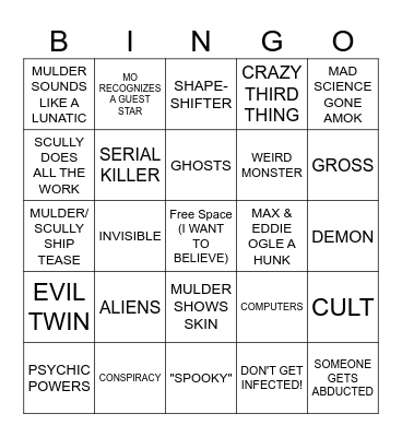 X-Files Bingo Card