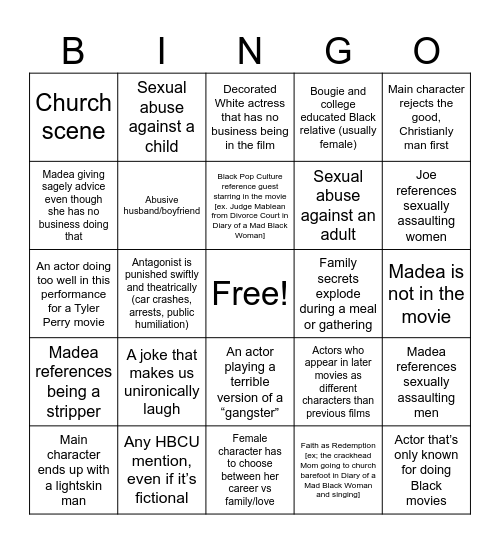 gerrie's bingo Card