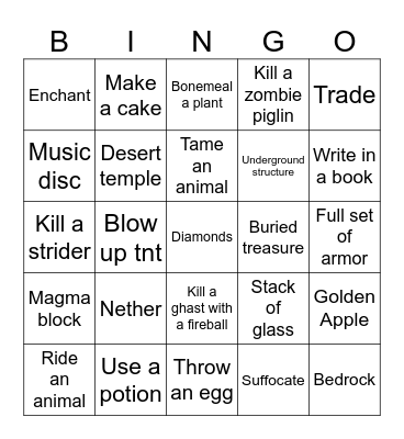 Bingi Bingo Card