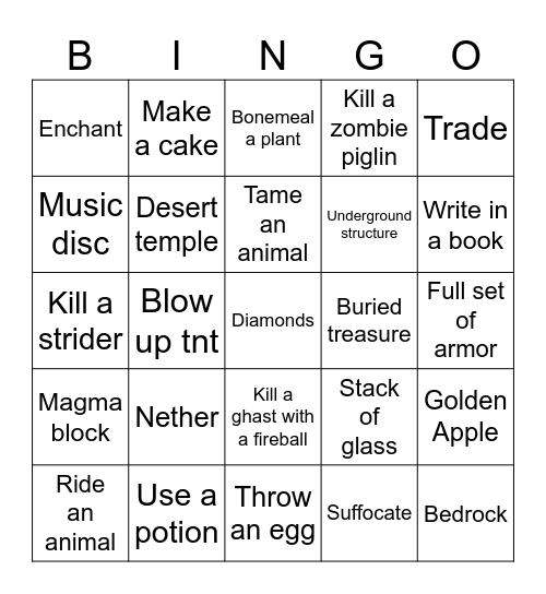Bingi Bingo Card