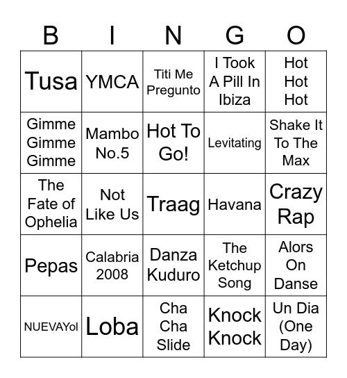 GREENGOS Bingo Card