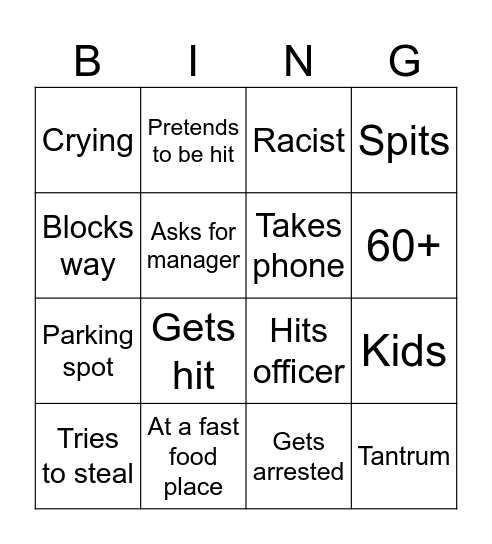 Karen bingo Card