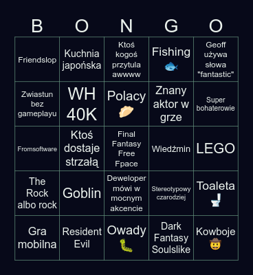 Gamingowe Hity Lata 2026 Bingo Card