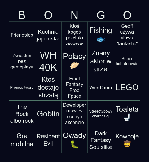 Gamingowe Hity Lata 2026 Bingo Card