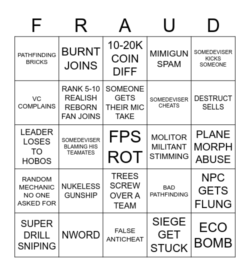 NVZT2 TEST SERVER BINGO 2026 Bingo Card
