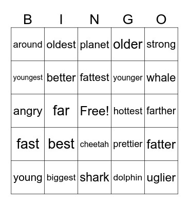 Get Smart 3 Unit 10 Bingo Card