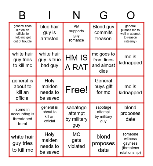 Bean counter BL Bingo Card