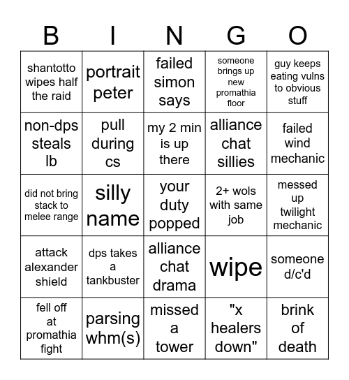 windurst bingo Card