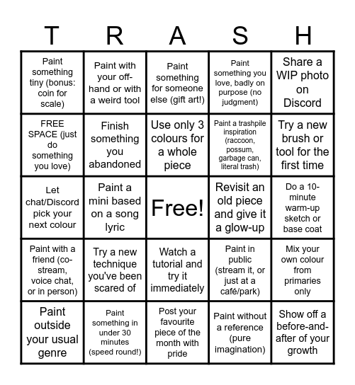 Trashpile Bingo! Bingo Card