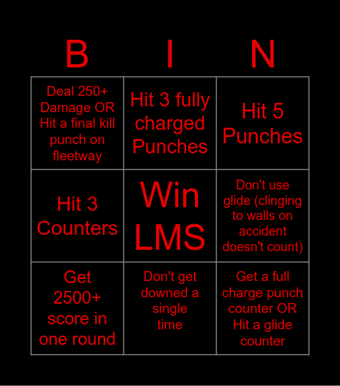 Knuckles Card Bingo Card