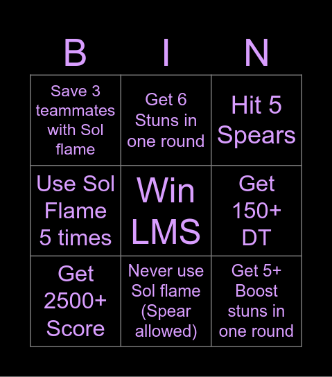 Blaze Card Bingo Card