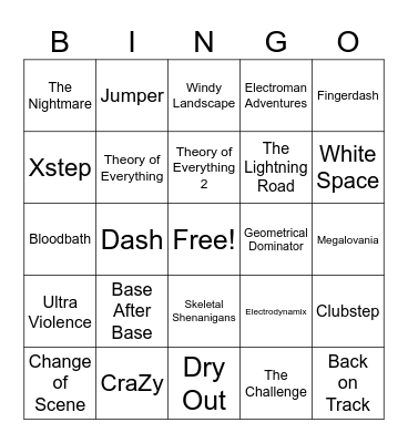 GEOMETRY BINGO Card
