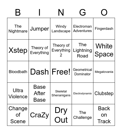 GEOMETRY BINGO Card