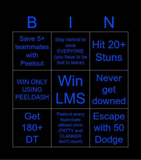 Sonic Card Bingo Card