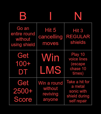 Eggman Card Bingo Card