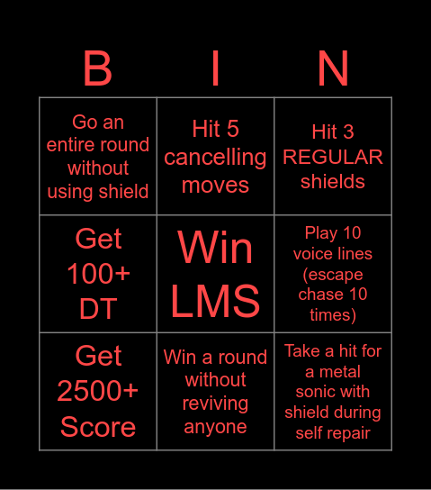 Eggman Card Bingo Card