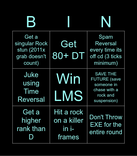 Silver Card Bingo Card