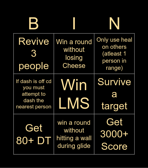 Cream Card Bingo Card