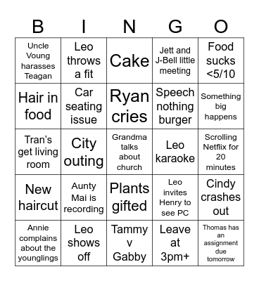Mother’s Day Bingo Card
