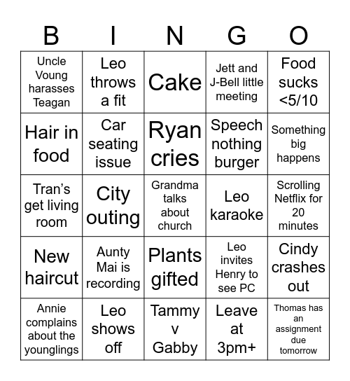 Mother’s Day Bingo Card