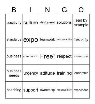 shack bingo Card