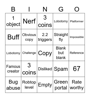 Recent tab bingo Card