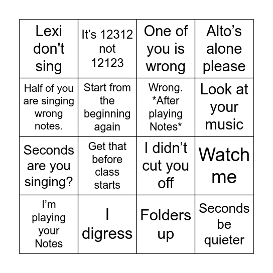 Micik phrase bingo Card