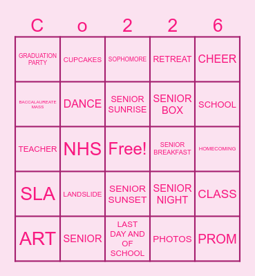 GRAD IN BLOOM Bingo Card