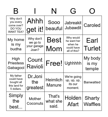 Mother's Day Bingo Card