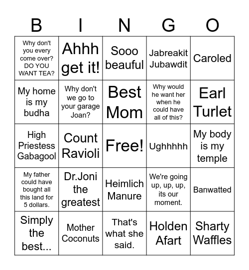 Mother's Day Bingo Card