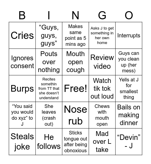 End of Semester Bingo Card