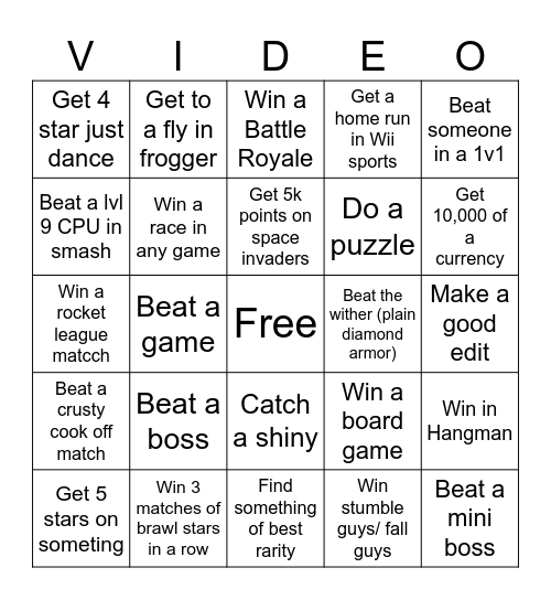 Bday bingo Card