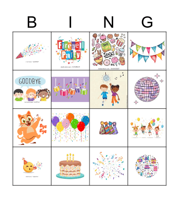 Farewell Party Bingo Card