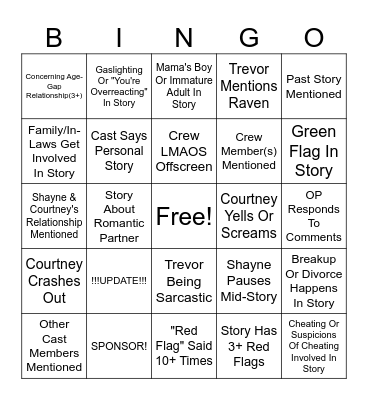 SRRS Bingo Card