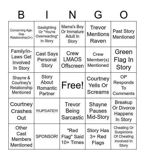 SRRS Bingo Card